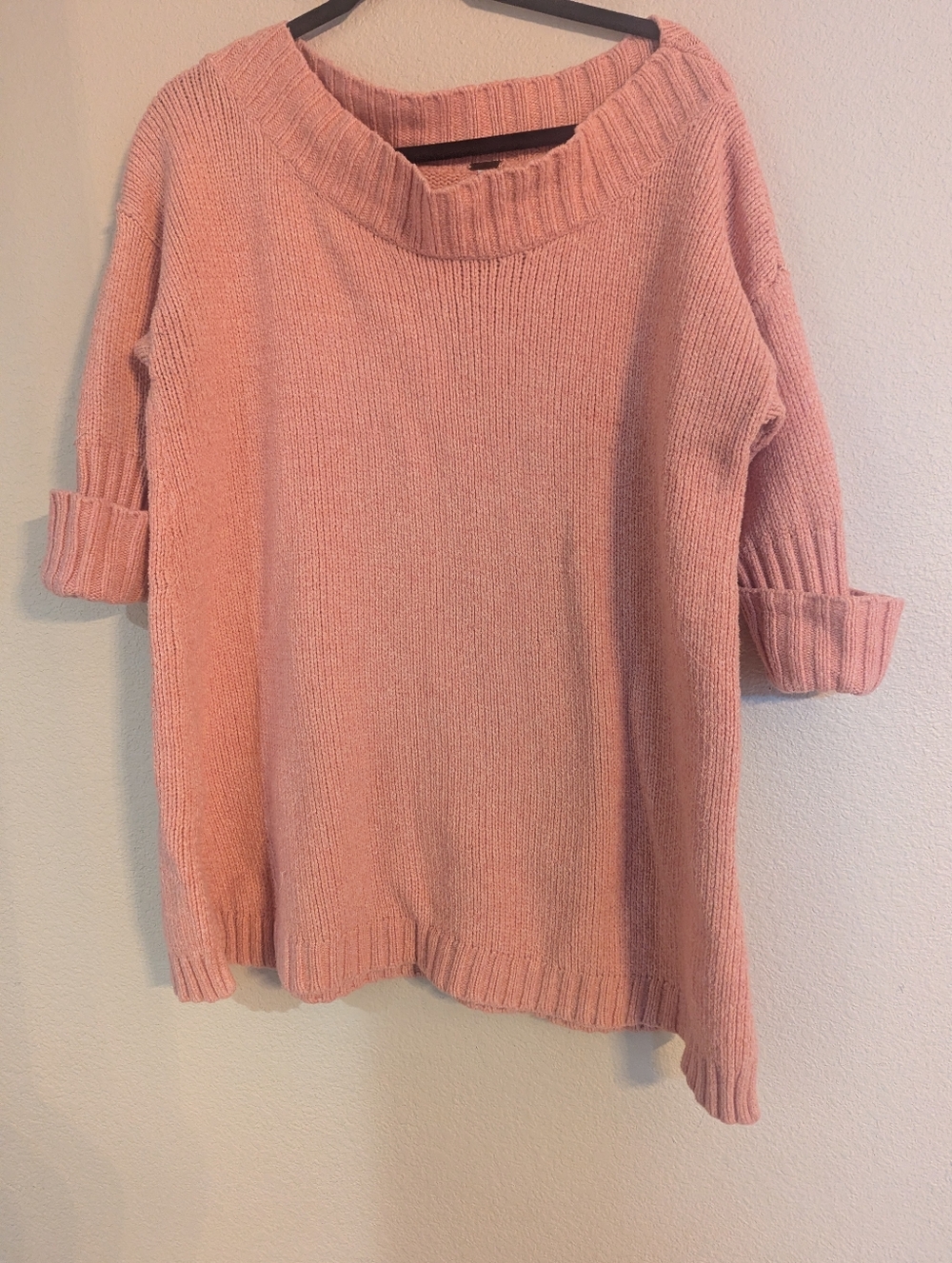Free People Blush Pink Crewneck Knit Sweater